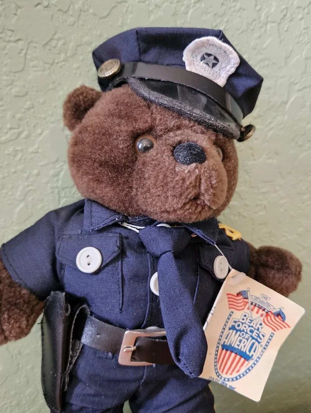 NWT- Vintage 1989 Bear Forces of America Police Officer Teddy Bear Cop Holster